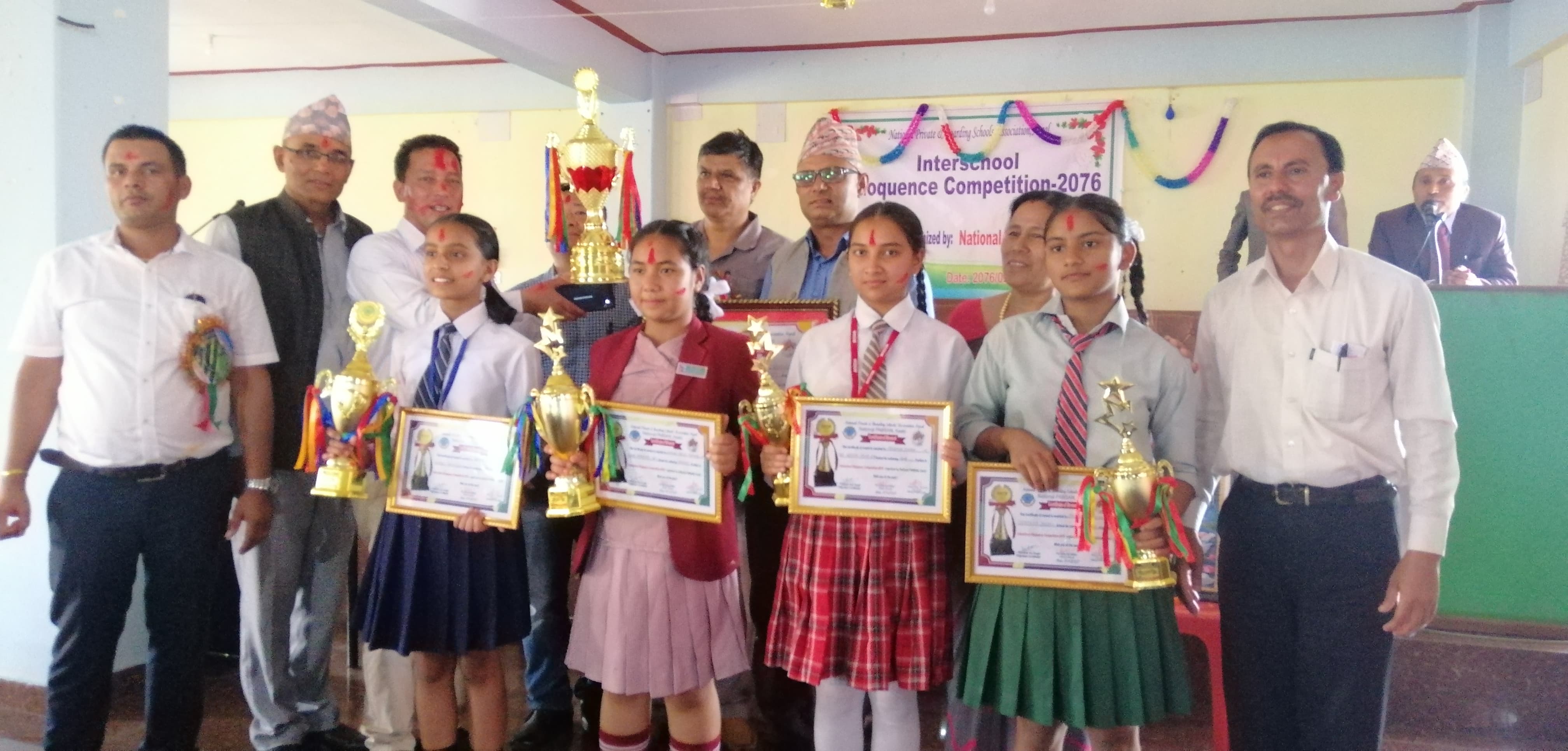 अंग्रेजी वक्तृत्वकला प्रतियोगितामा अञ्जुली वोर्डिङ प्रथम