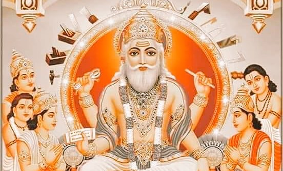 पूजा आराधना गरी  विश्वकर्मा दिवस मनाइँदै